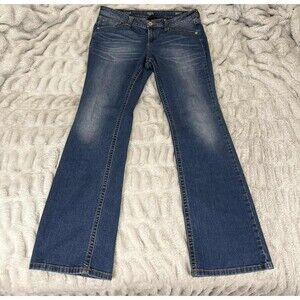 Ana Jeans Bootcut Women 30 Blue Denim Flap Pocket Embroidered Back Jeans Rodeo